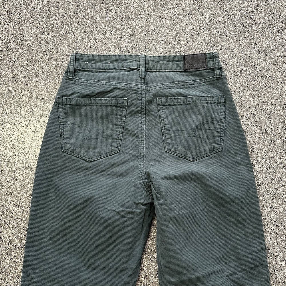 American Eagle Corduroy Jeans Womens 4 26x27 Straight Mom Jean Green High Rise - Picture 5 of 8